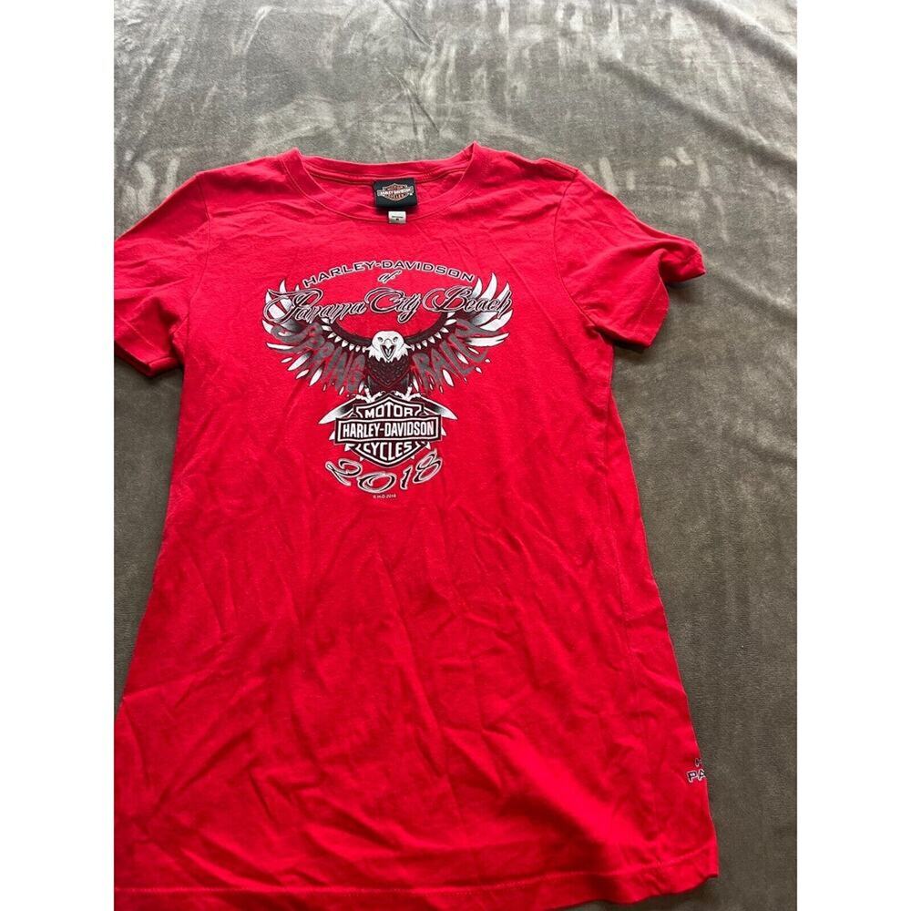 Harley‎ Davidson Shirt Womens Medium Red Motorcycle Panama City Florida Tee 2018